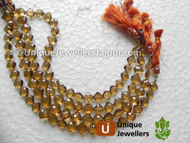 Cognac Quartz Faceted Kite Beads